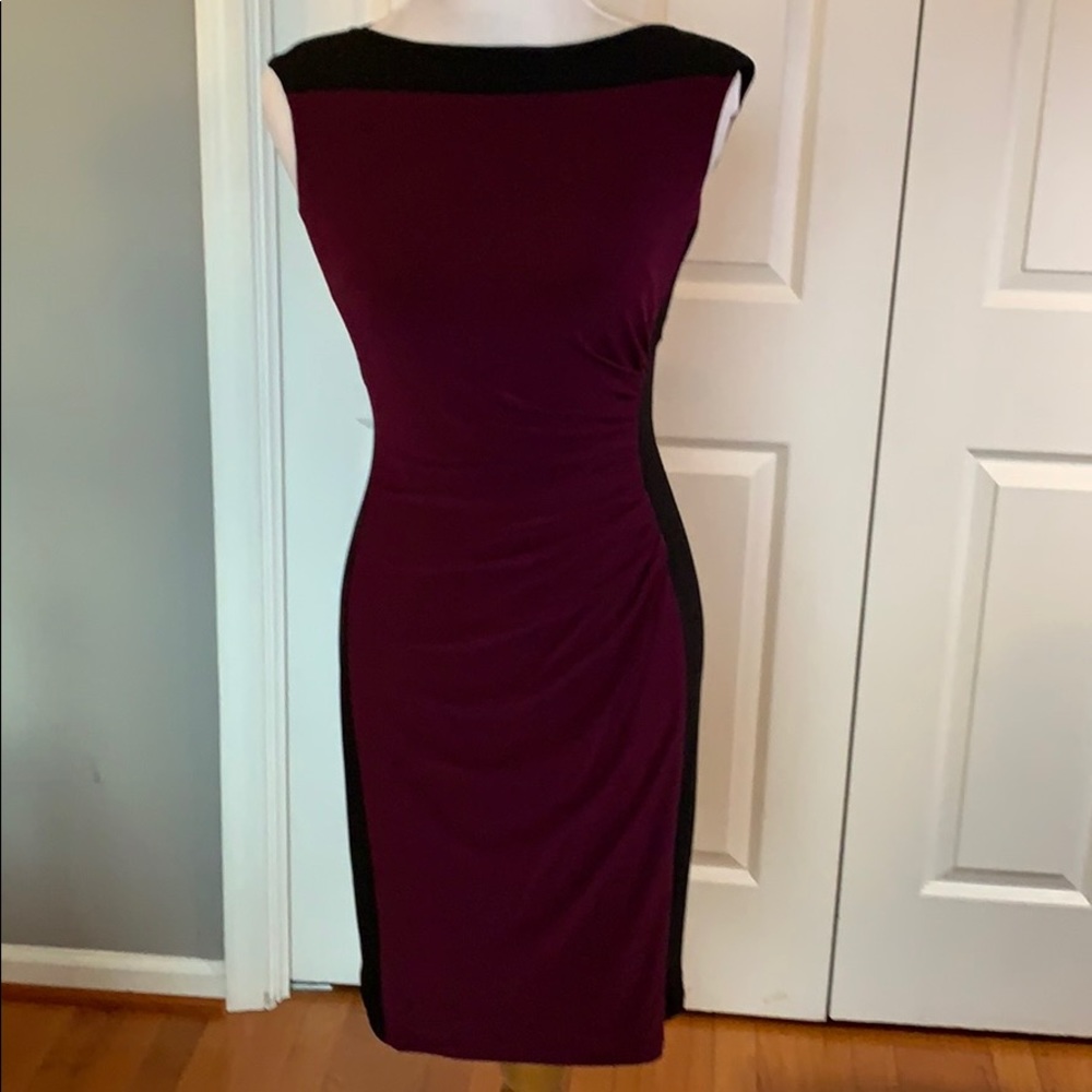 Ralph Lauren purple and Black dress, size 6P